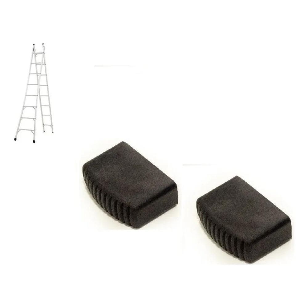 2X Kit 2Pç Sapata Pé De Borracha Para Escada Aluminio 65X22M