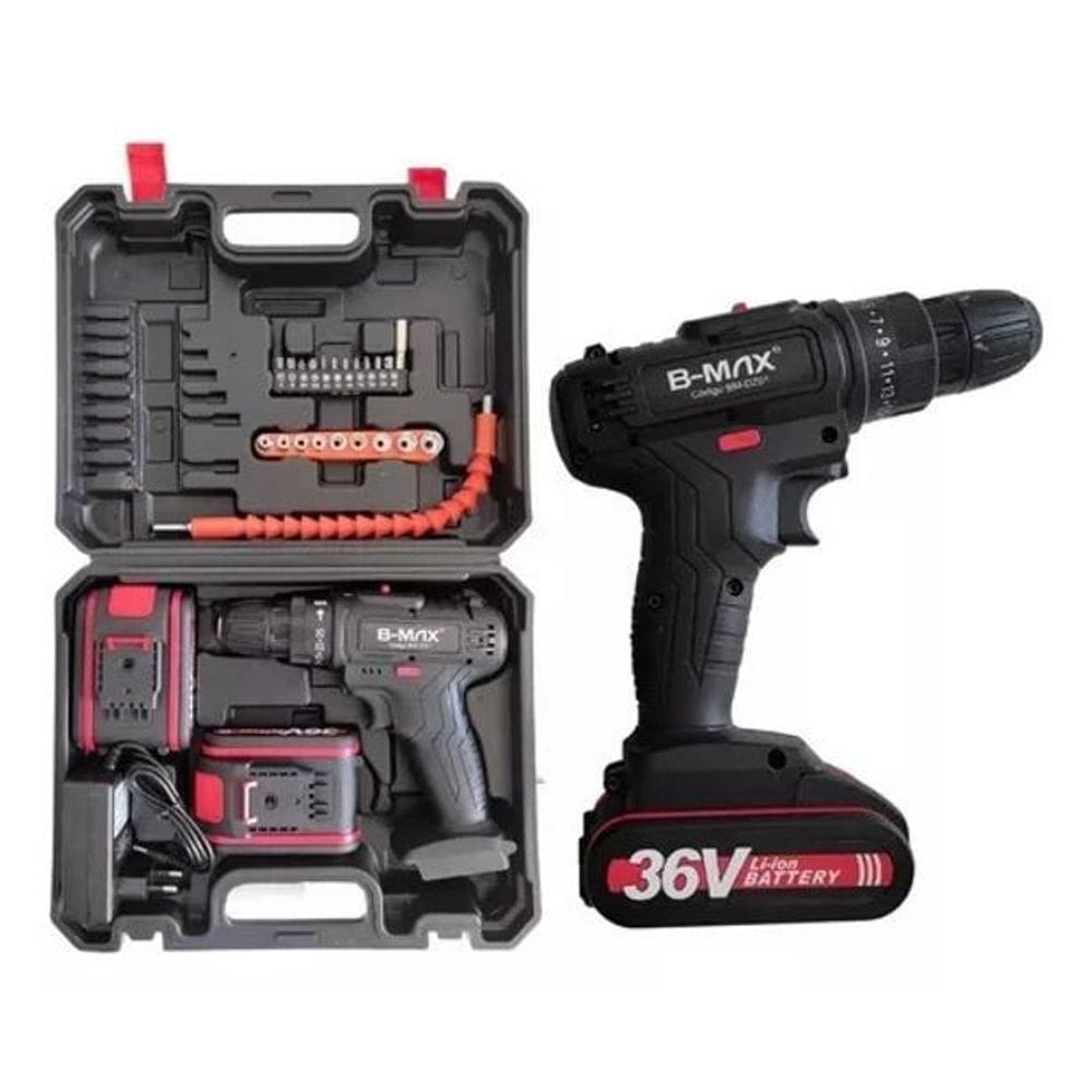 Furadeira Parafusadeira 1550Rpm Portatil Bateria Potente 36V