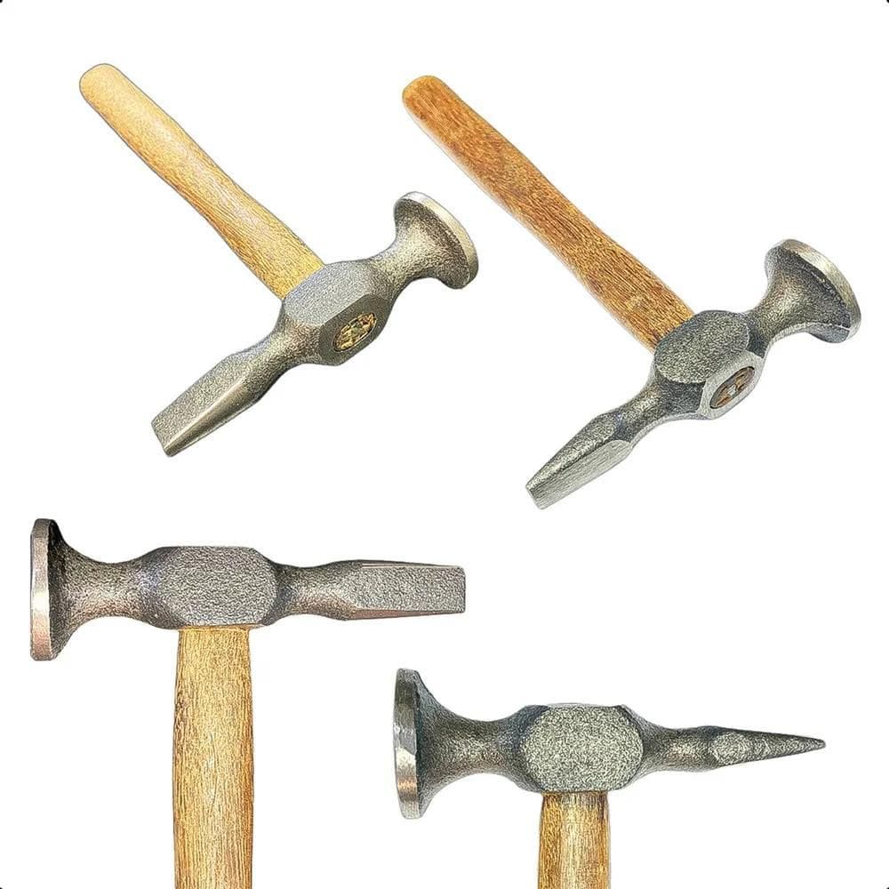 2X Kit 2 Martelo Funileiro Artesanal Pena Reto E Atravessado