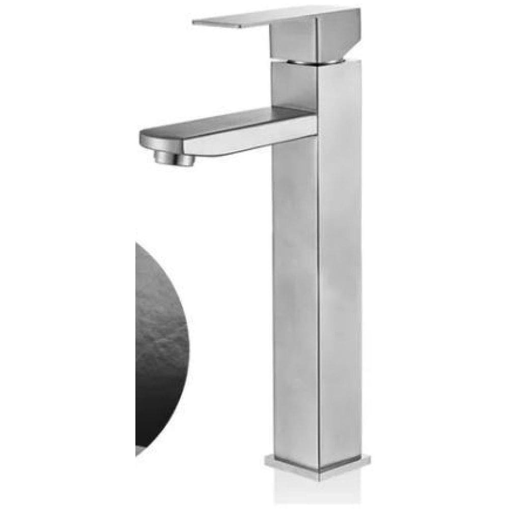 Torneira Banheiro Lavabo Monocomando Alta Metal Inox Prata