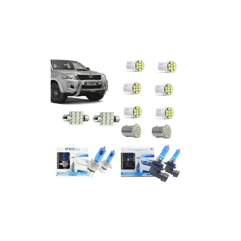 Kit Lâmpadas Super Brancas + Pingo E Torpedo Toyota Hilux