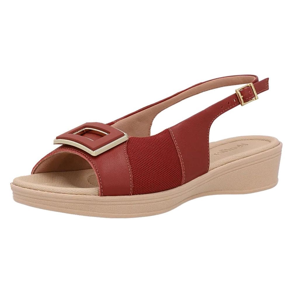 Sandalia Feminina Anabela Baixa Passeio Elegante Usaflex