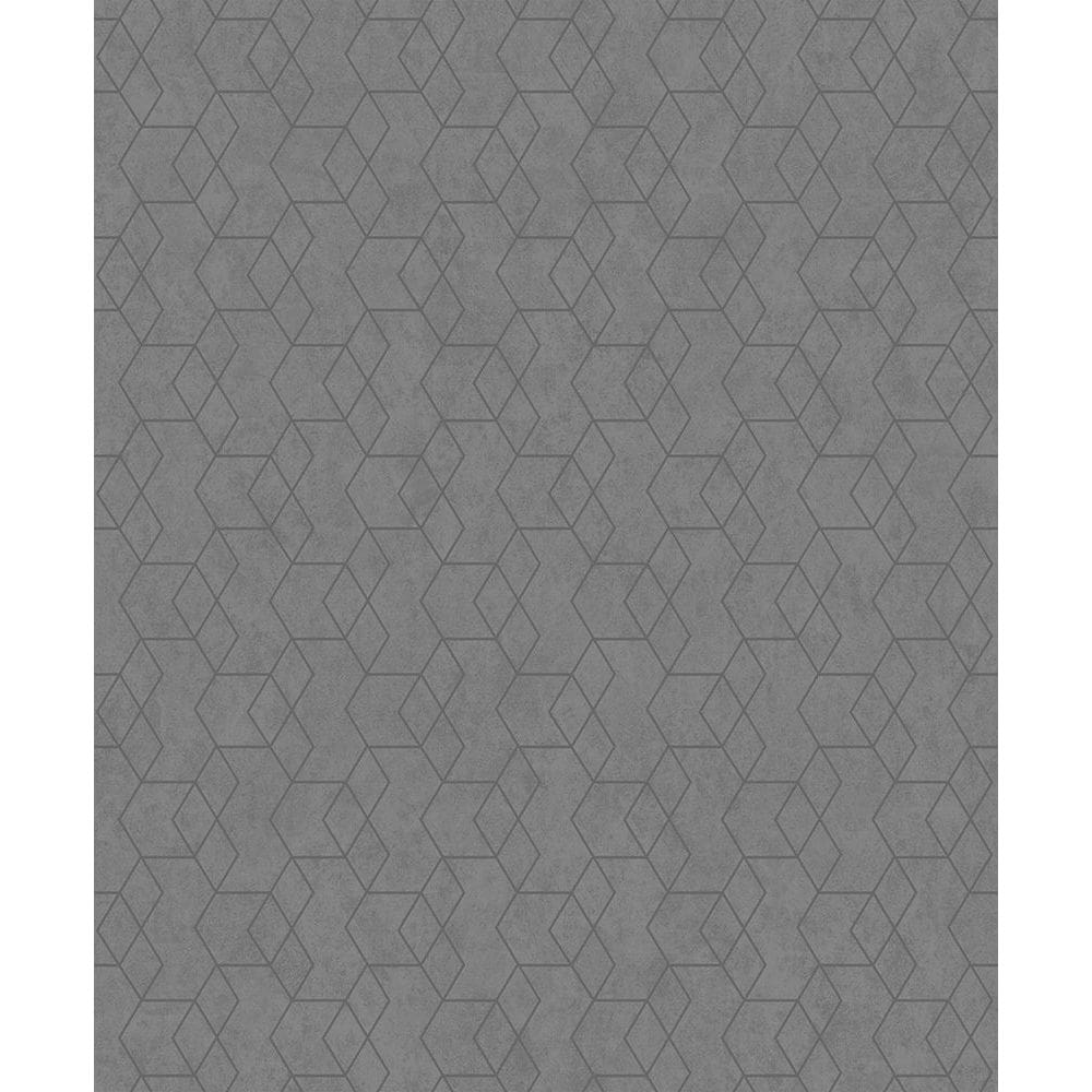 Papel De Parede Vinilico 53cmx10m Geometrico Cinza E Prata