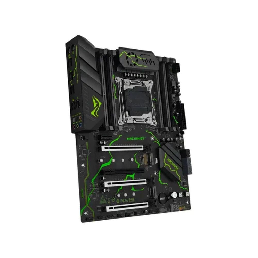 Placa Mãe X99 Machinist Atx Mr9S Ddr4 Nvme Sata 8 Slot Verde