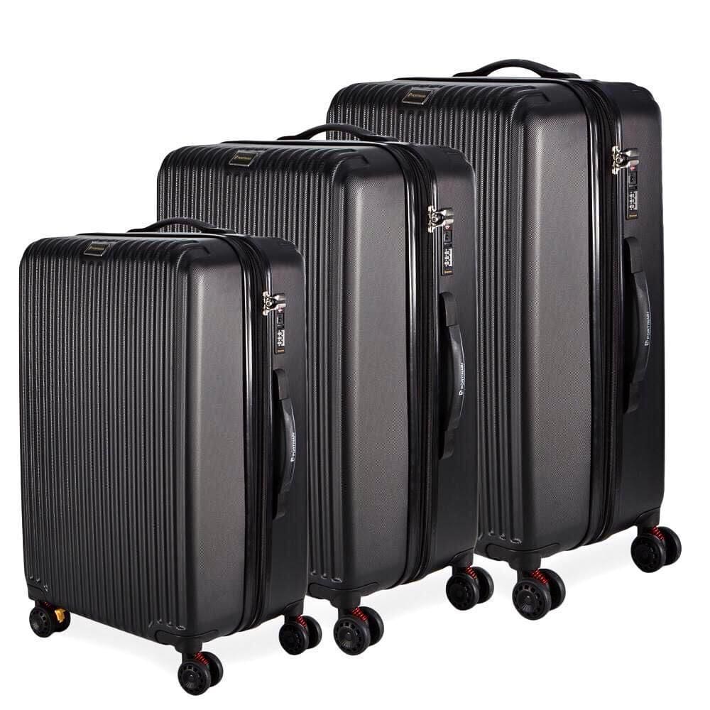 Conjunto 3 Malas 35Kg + 23Kg + 10Kg Expansível Preta Style