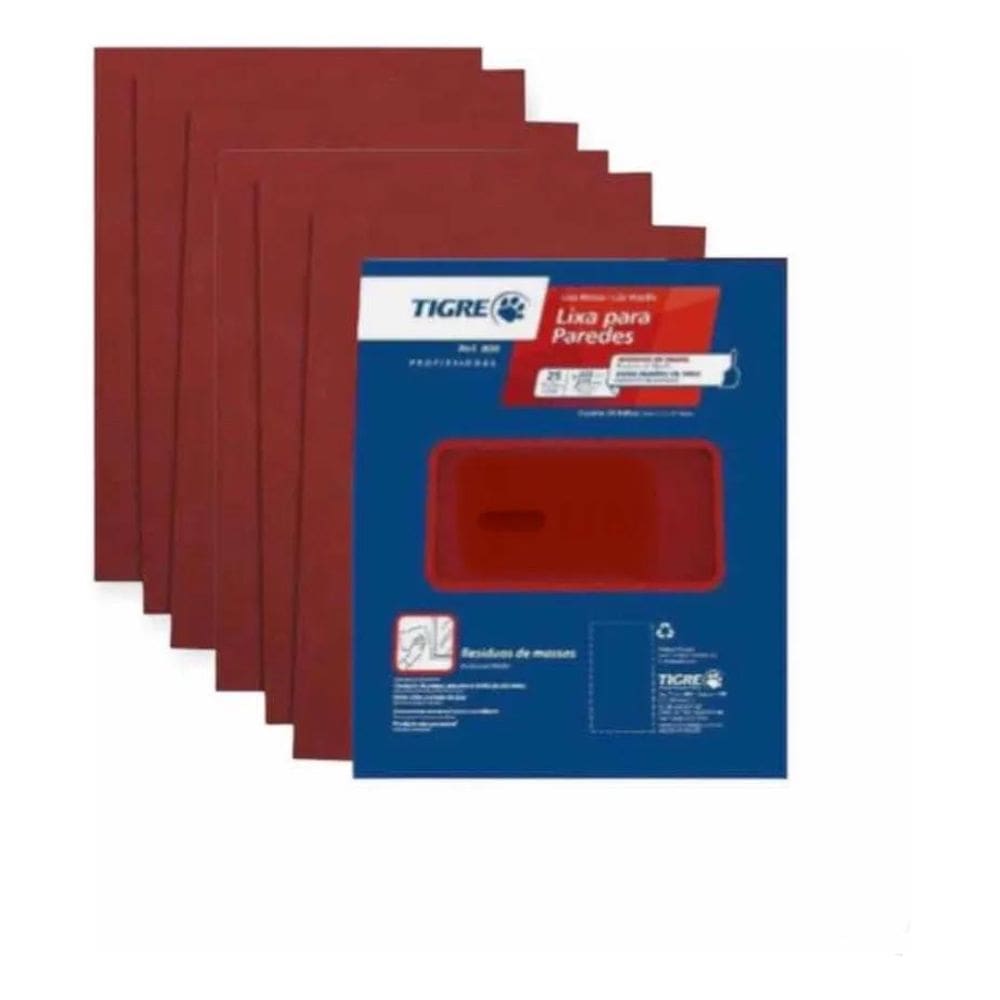2X Lixa De Massa Parede Madeira Tigre 25 Unidades Número 180