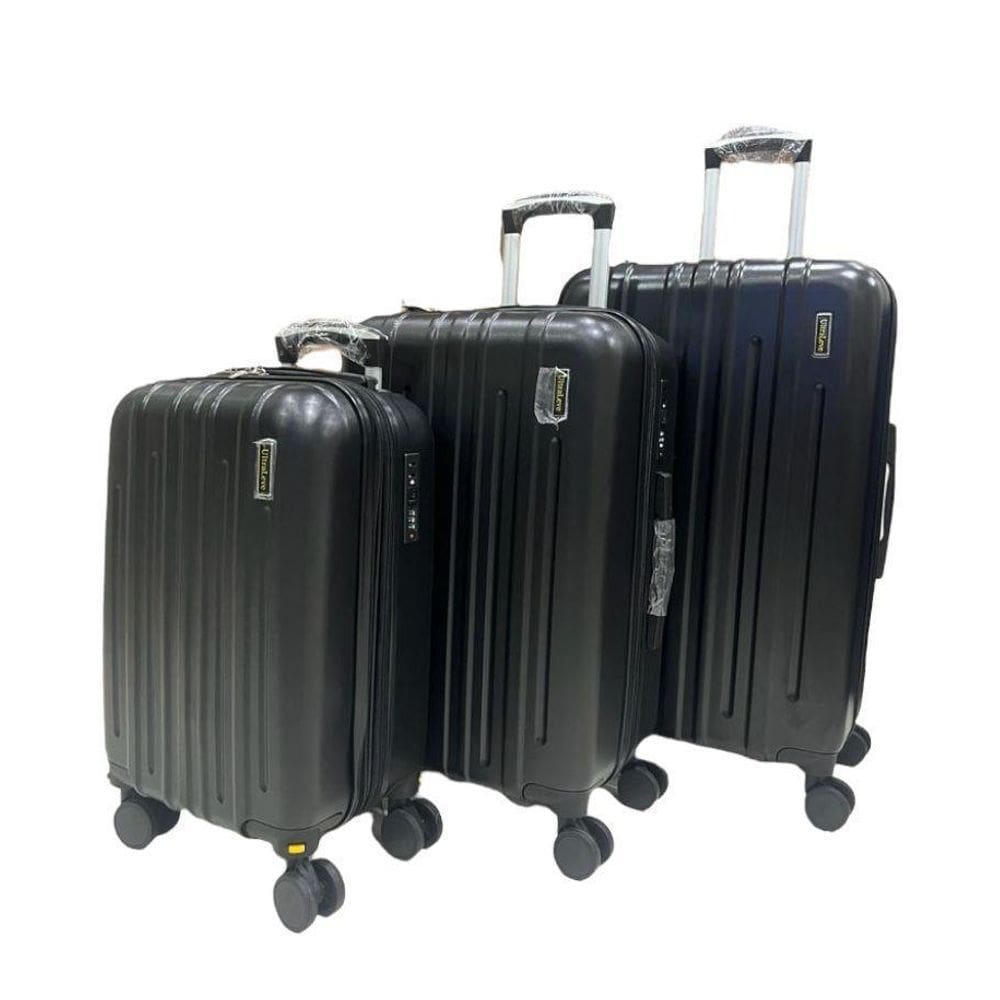 Conjunto 3 Malas 35Kg + 23Kg +10Kg Grafite Lisboa Ultra Leve