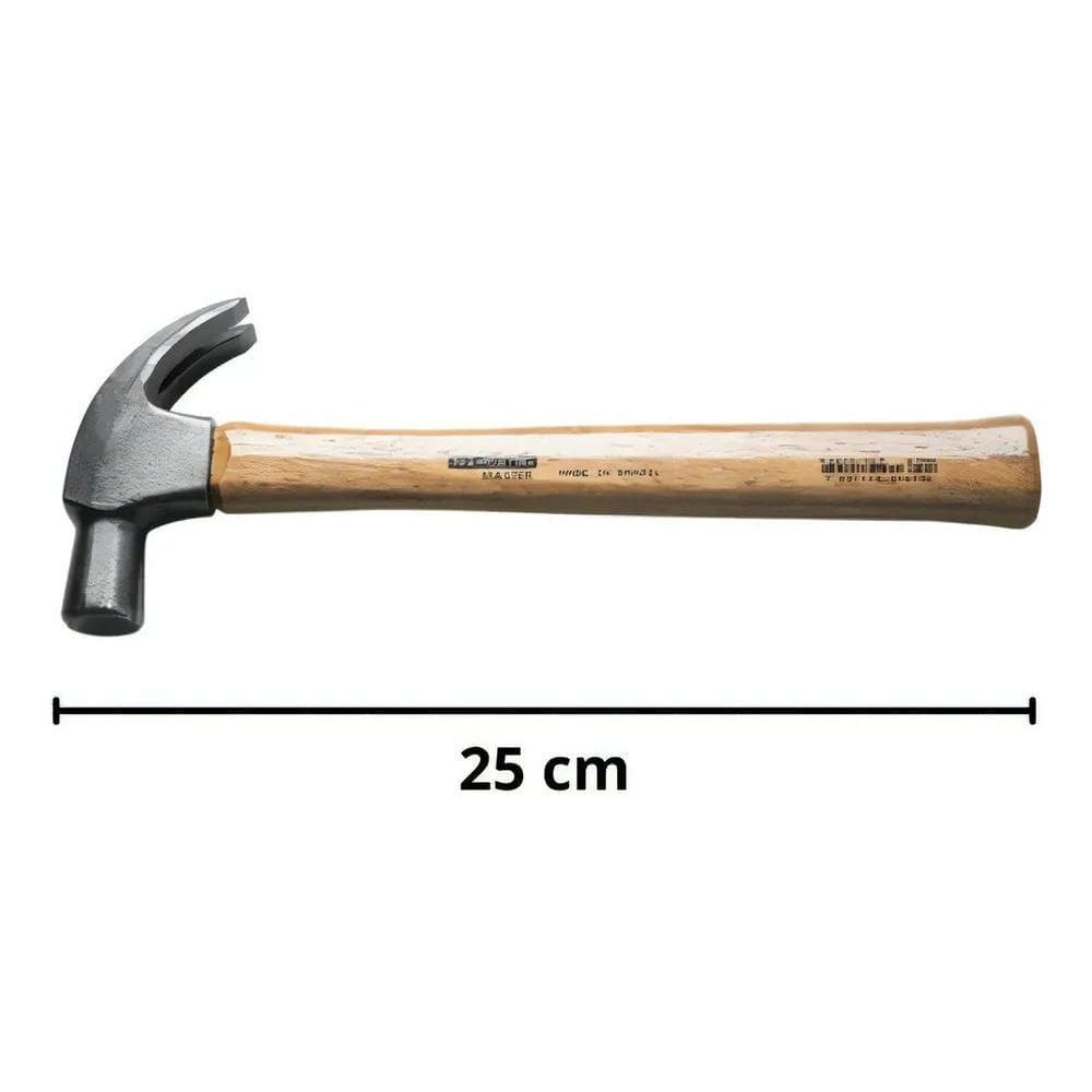 2X Martelo Unha 18 Mm Com Cabo Madeira Envernizada - Tramont