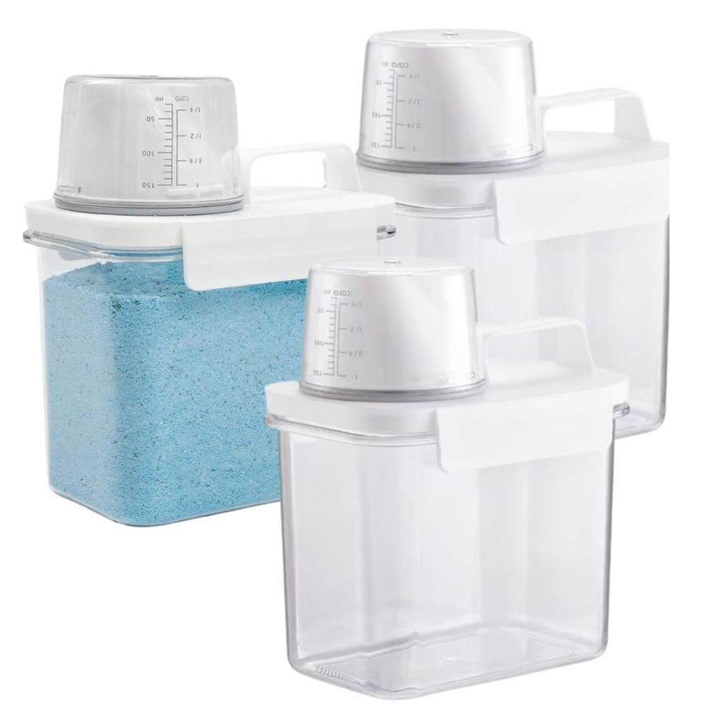 Kit 3 Dispenser Pote Hermético Organizador Lavanderia 1,1L