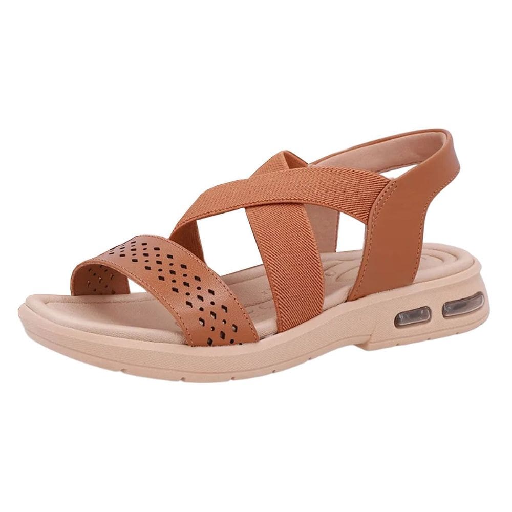 Sandalia Feminina Anabela Baixa Tira Elastico Macio Usaflex