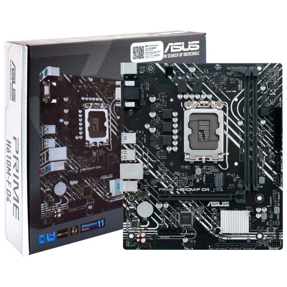 Placamãe Asus Prime H610M-F D4 Intel Lga 1700 Matx Ddr4 64Gb