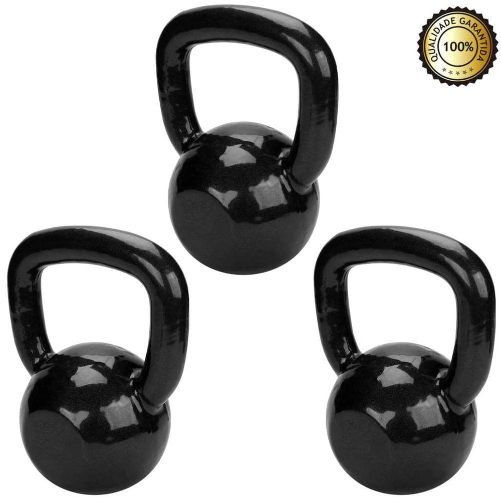 Kit Kettlebell Emborrachado Treinamento Funcional 4, 6, 8 Kg