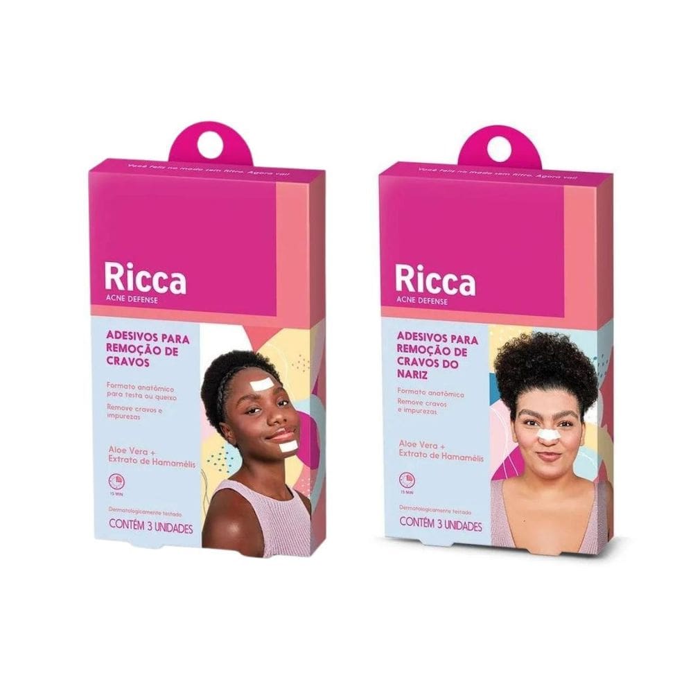 Kit Ricca Adesivo Retirar Cravos Da Testa E Queixo+Nariz