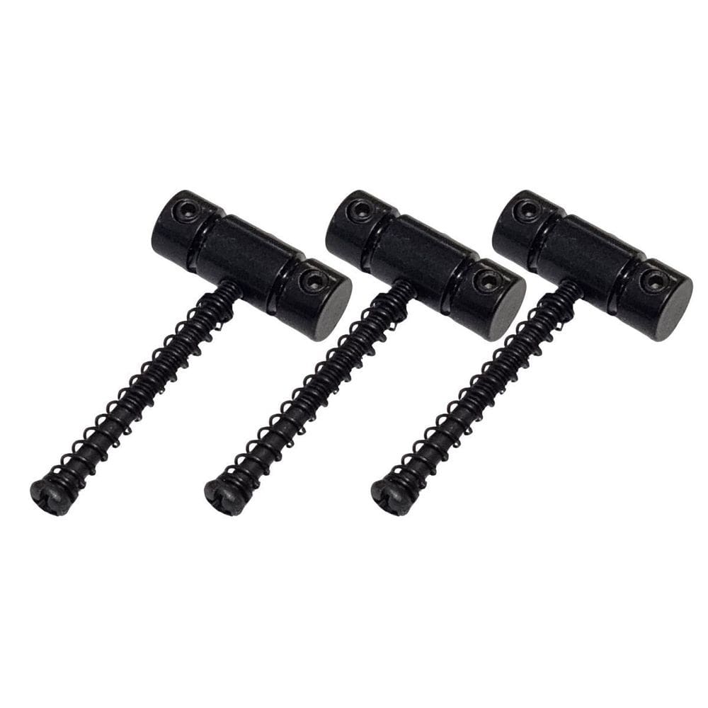 Kit 3 Saddle Guitarra Ponte Tele Metal Preto Parafuso Mola