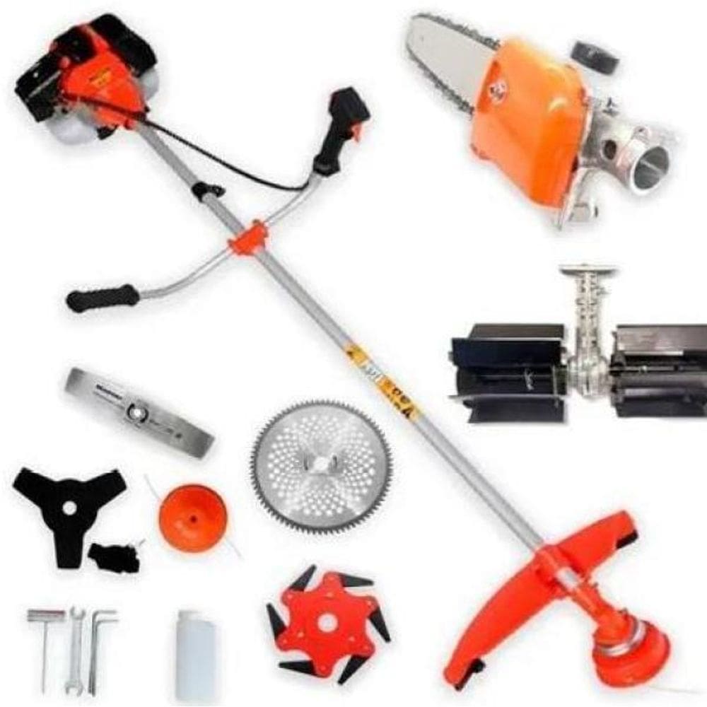 Roçadeira Gasolina 7 Em 1 Laminas +Enxada Rotativa +Motopoda