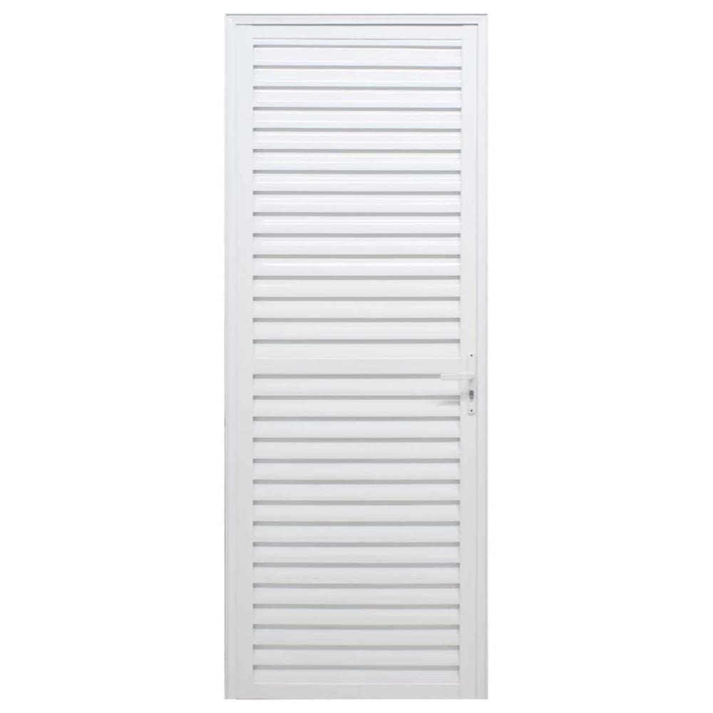 Porta de Giro com Veneziana Caribe 215x80cm Direita Vedada Branca - 1065-3022 - JAP