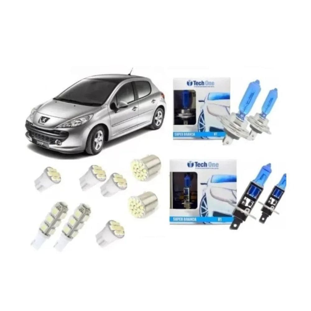 Kit Lampadas Led Peugeot 206 207 + Super Brancas Techone