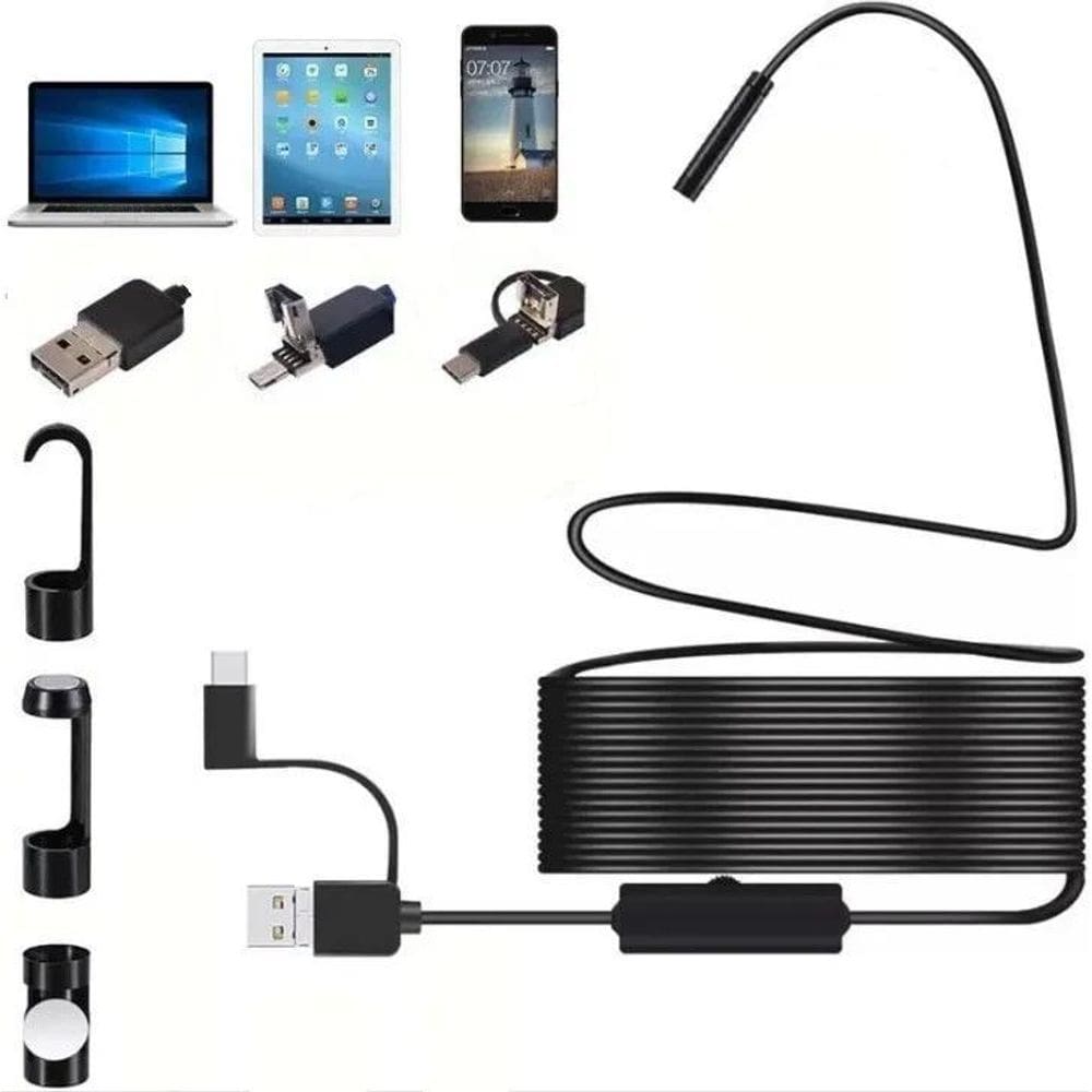 2X Câmera Inspeção Sonda Endoscópica Android + Adap Tipo C -
