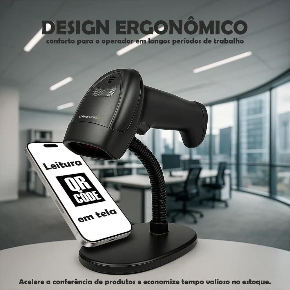 2X Leitor Codigo Barra Qrcode Suporte Usb 2D Etiqueta Laser