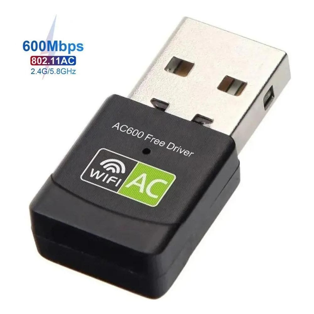 Adaptador Wifi Dual Band 2.4 / 5Ghz 600Mbps Wireless 5G Ac