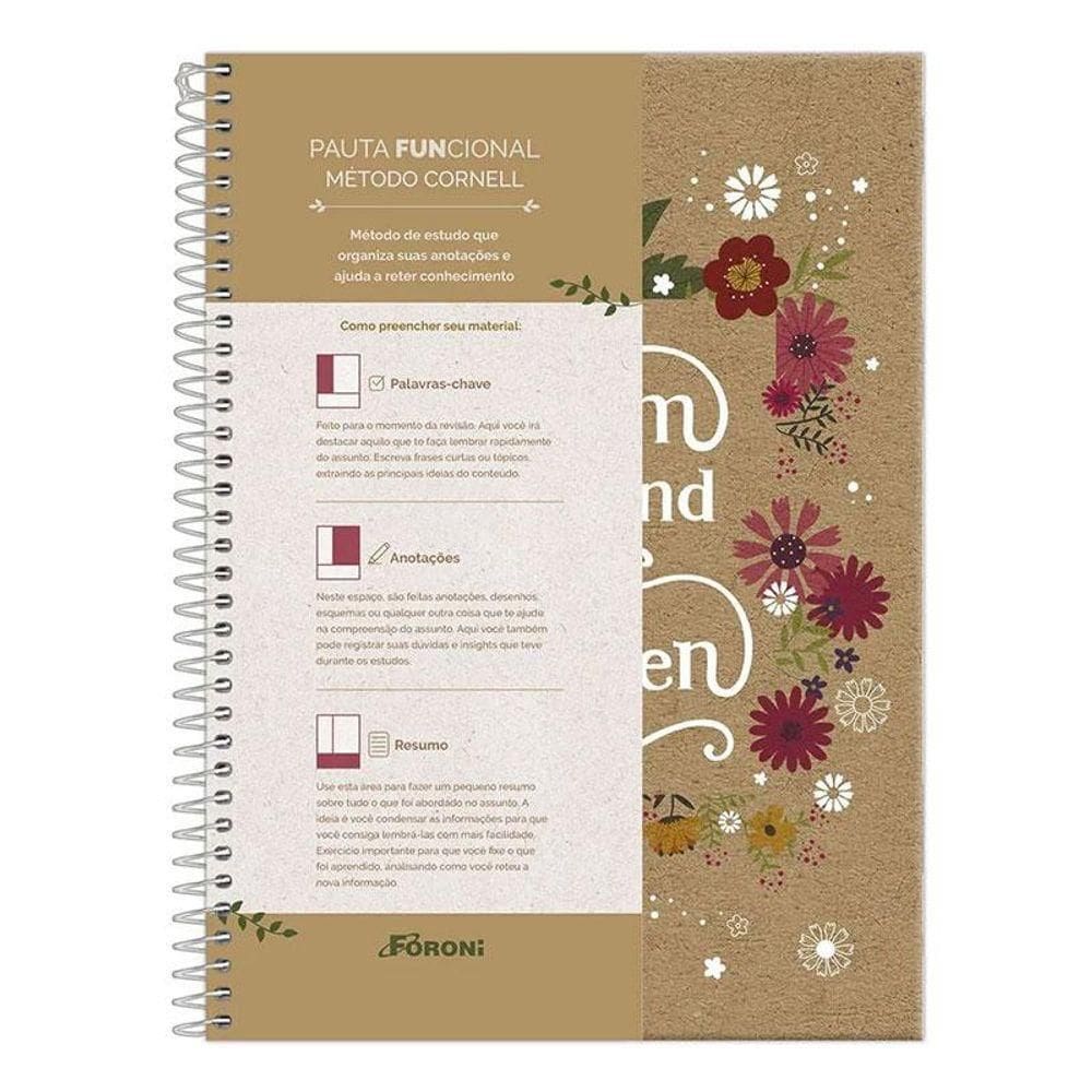 Caderno Pauta Funcional Kraft Art 1 Matéria - Foroni