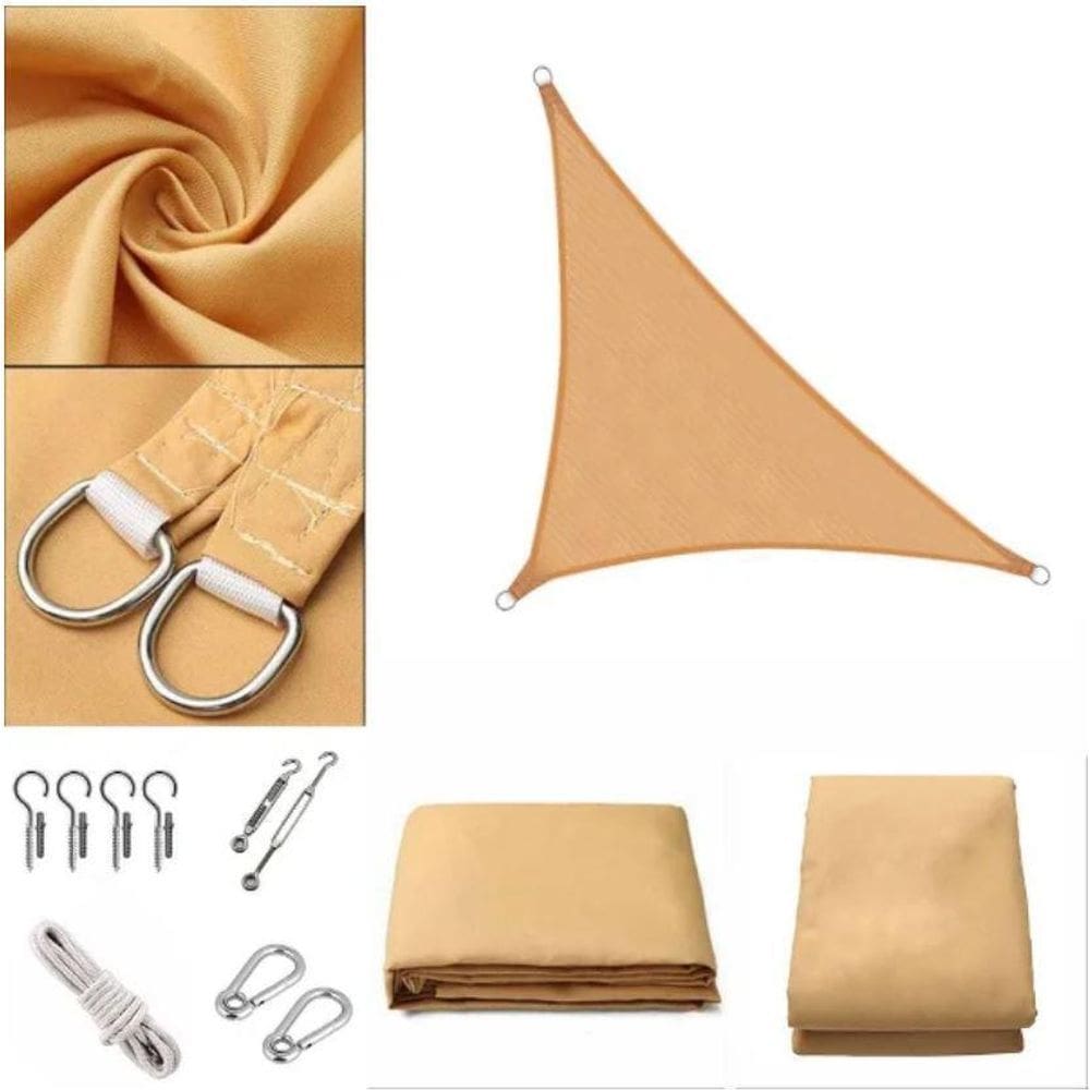Toldo Lona Tela Sombreamento Triangulo 5X5X7 +Kit Instalação