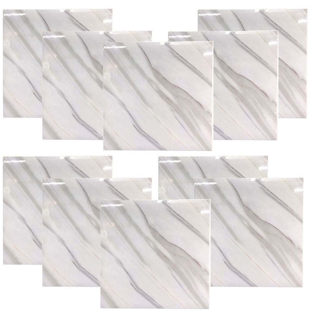 Placa Adesiva 3D Marmore Kit 10 uni Autocolante Papel de Parede Obra Reforma Cozinha Banheiro Casa Varanda Ambiente