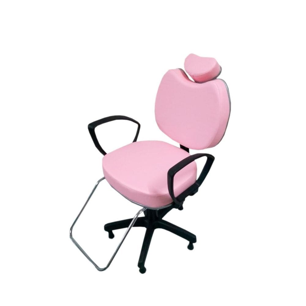 Cadeira Salão Cabeleireiro Vick Simples Rosa Bebê 120kg