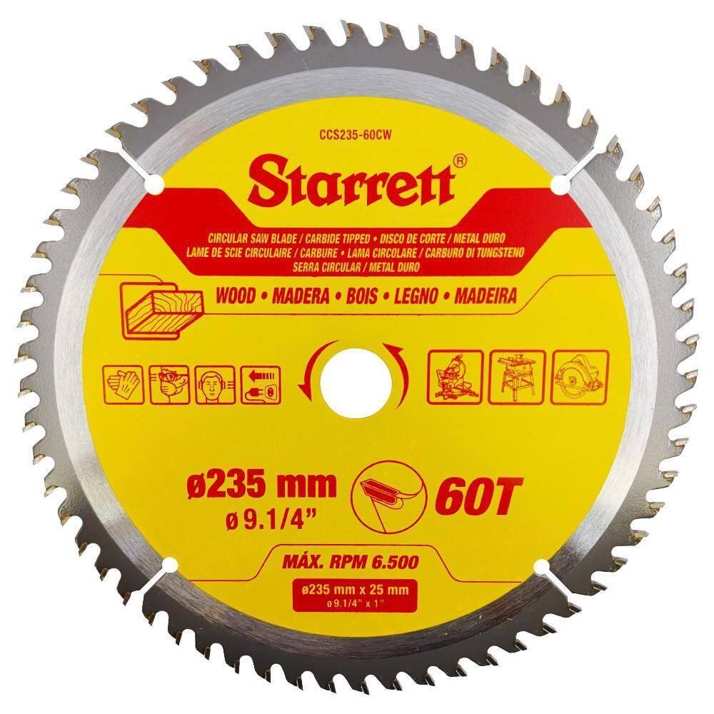 Lâmina De Serra Circular Md Para Madeira 235Mm 60D Starrett