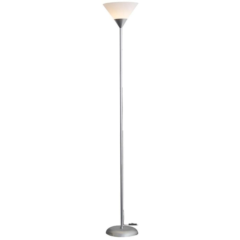 Luminária chão 1,80m pedestal abajur led bivolt pf-04 prata