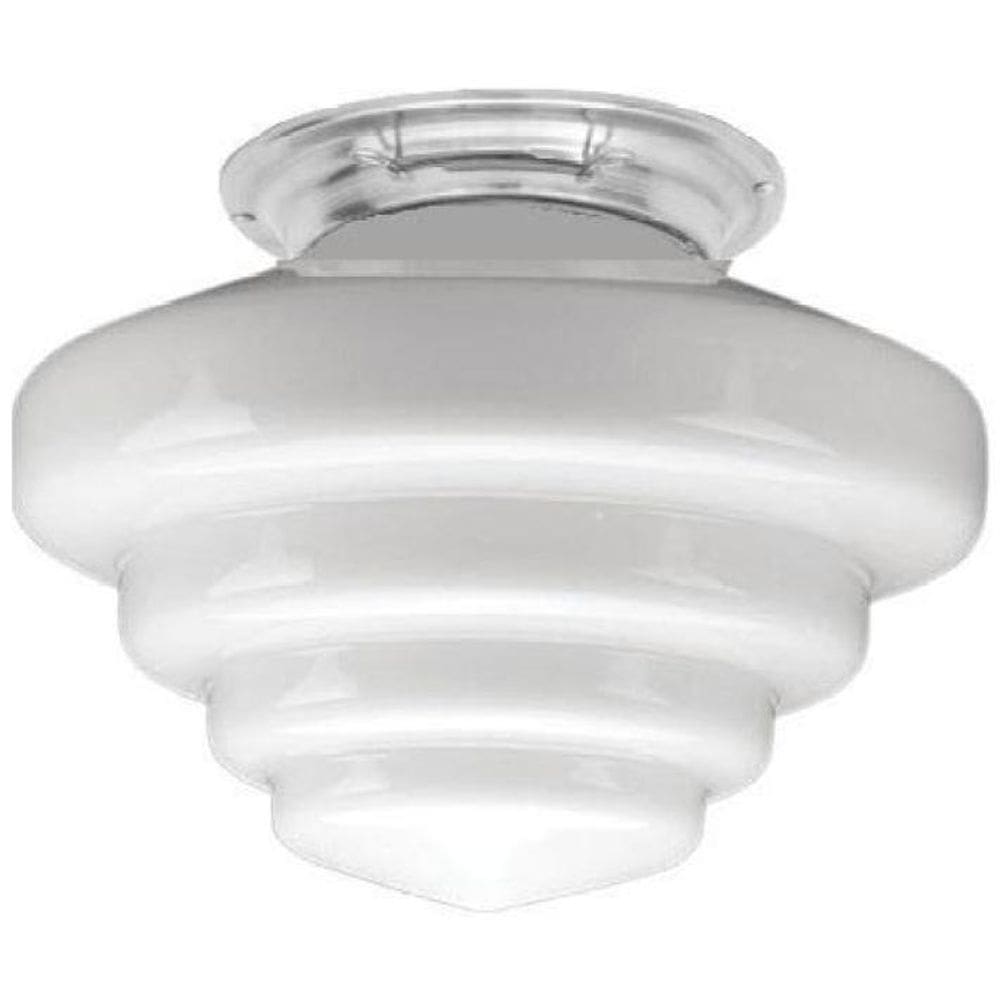 Globo Escada Plafon Vintage Classico Vidro Leitoso 17X24