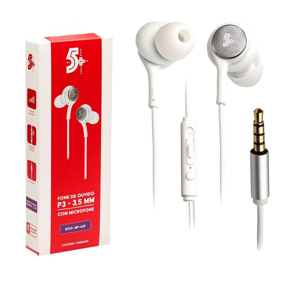 Fone De Ouvido Definicao Auricular Microfone Branco 1,20 M