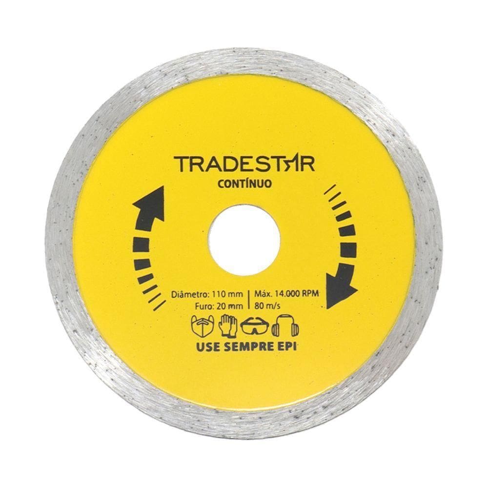 Disco Diamantado 110 Mm Continuo Pro Furo 20 Mm Tradestar