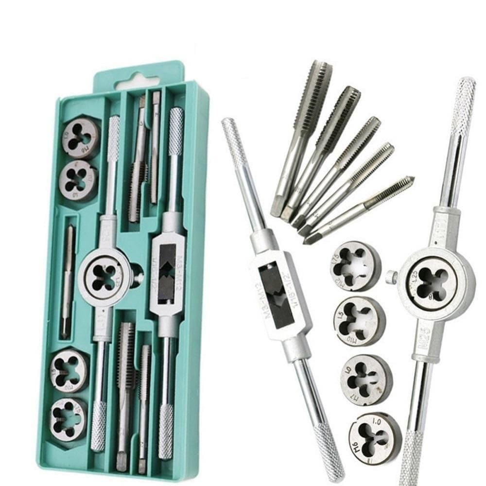 Jogo Tarracha Cossinete Macho Femea Kit 12 Peças Pente Abre Rosca Aco Madeira Aluminio Profissional