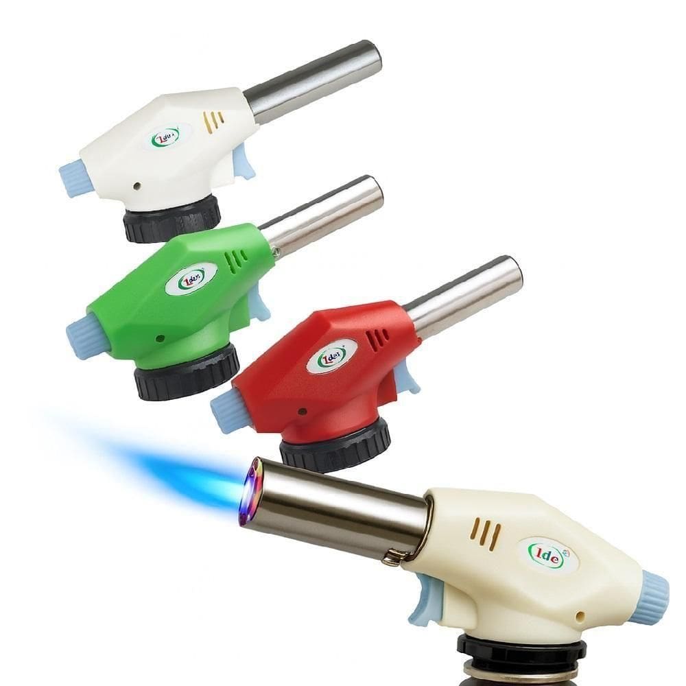 Macarico Recarregavel Acendimento Automatico Gas Encaixe 2 Tipos De Refil Soldagem Culinaria Artesantato Laboratorio