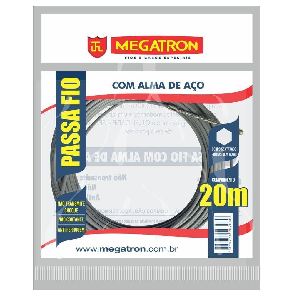Passa Fio Com Conexao 20 Metros Cinza
