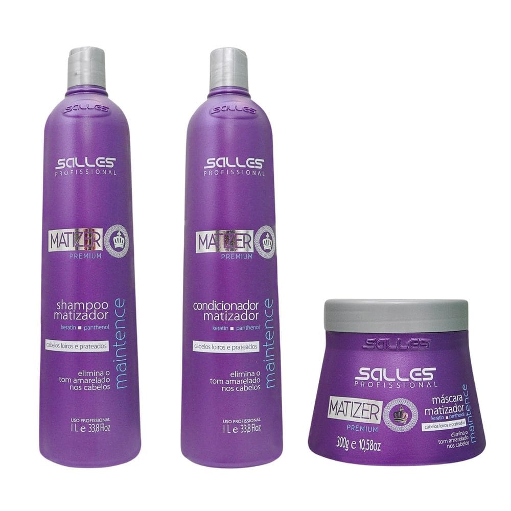 Kit Shampoo + Máscara + Condicionador Matizer 1lt Salles