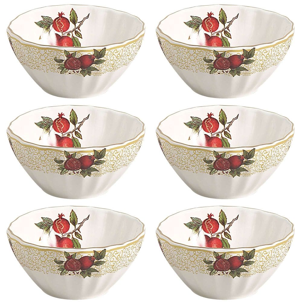 Conjunto de 6 Bowls Encanto Dourado de Cerâmica 400ml - Scalla