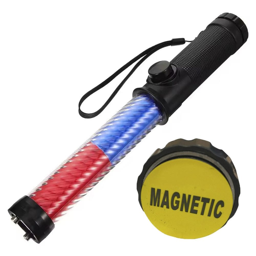 Bastao Sinalizador Viario Lanterna Apito Recarregavel Transito Obra Sinalizaçao Segurança Guarda Frentista Manobrista