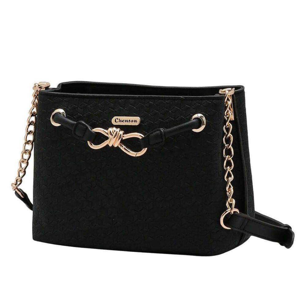 Bolsa Feminina Elegante Fecho Ecler Detalhe Corrente Chenson