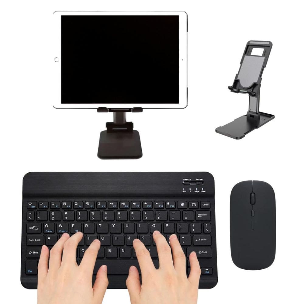 Kit Teclado E Mouse + Suporte Para Samsung A8 10.5 X200 X205