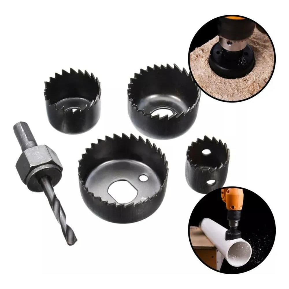Jogo Serra Copo 6 Peças 32Mm A 54Mm Para Madeira Gesso Pvc