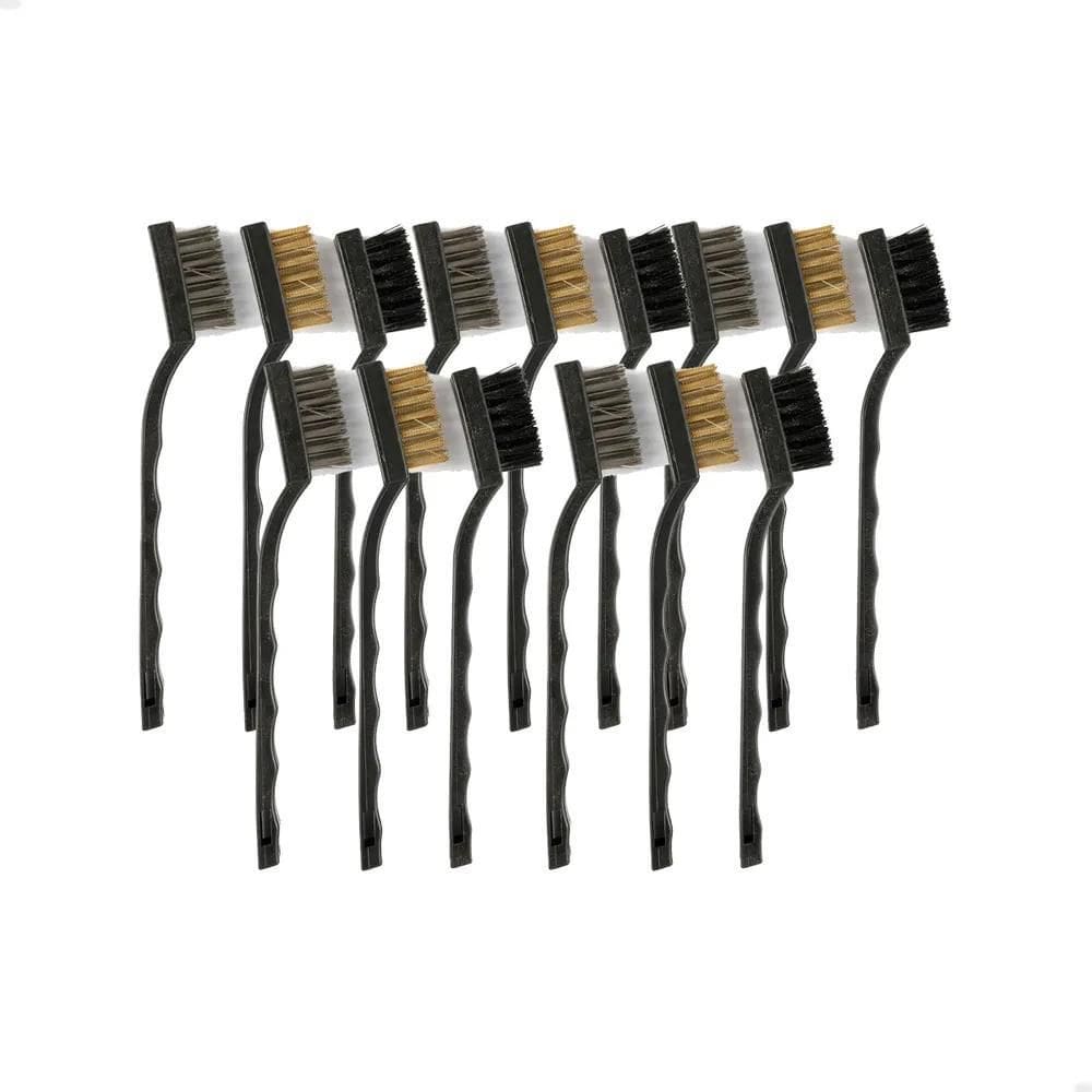 2X Kit 15 Escova Limpeza Cedas Aço Latão Náilon Grelha Canti