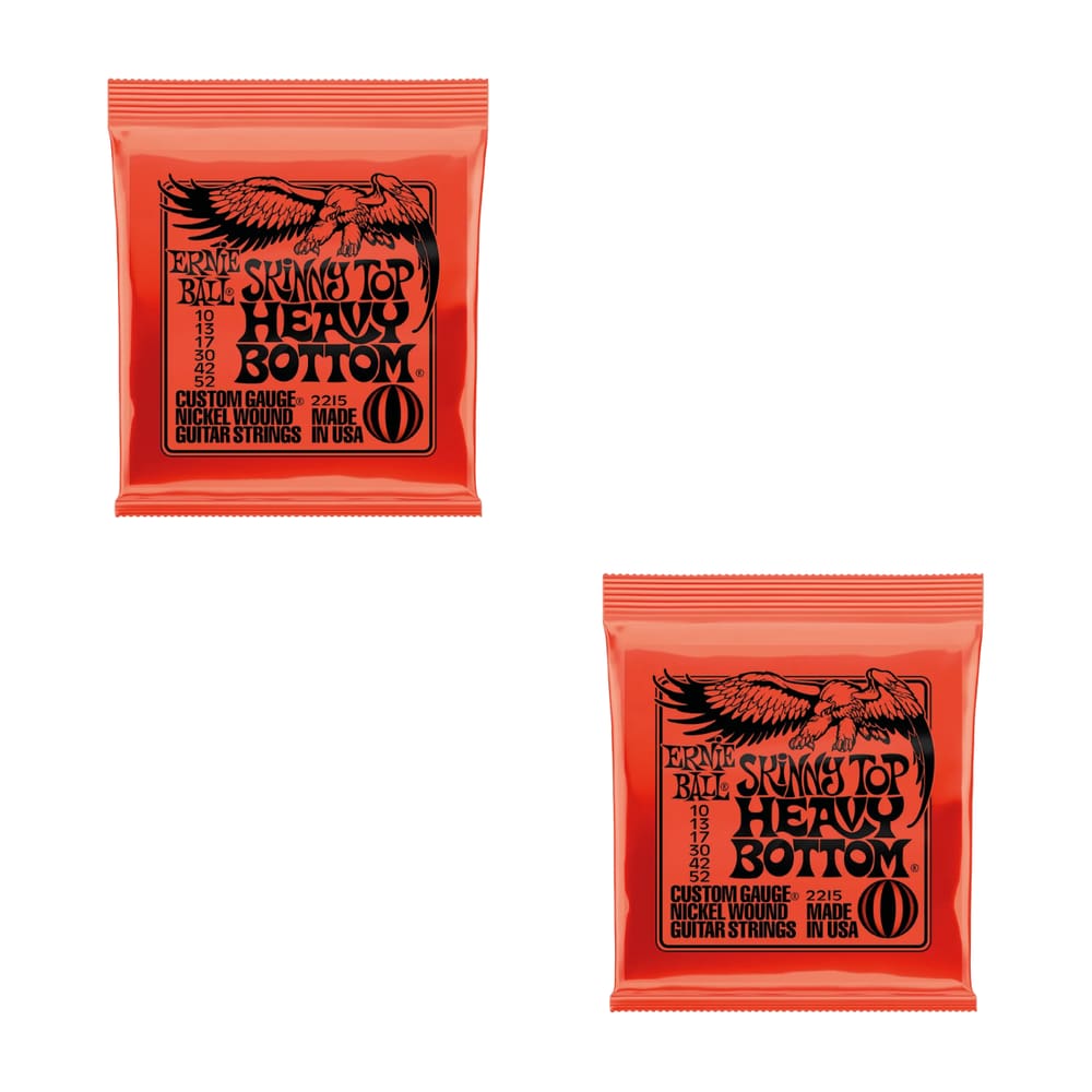 Kit 2 Encordoamento Para Guitarra 010 Slinky Níquel Ernie Ball Top Heavy