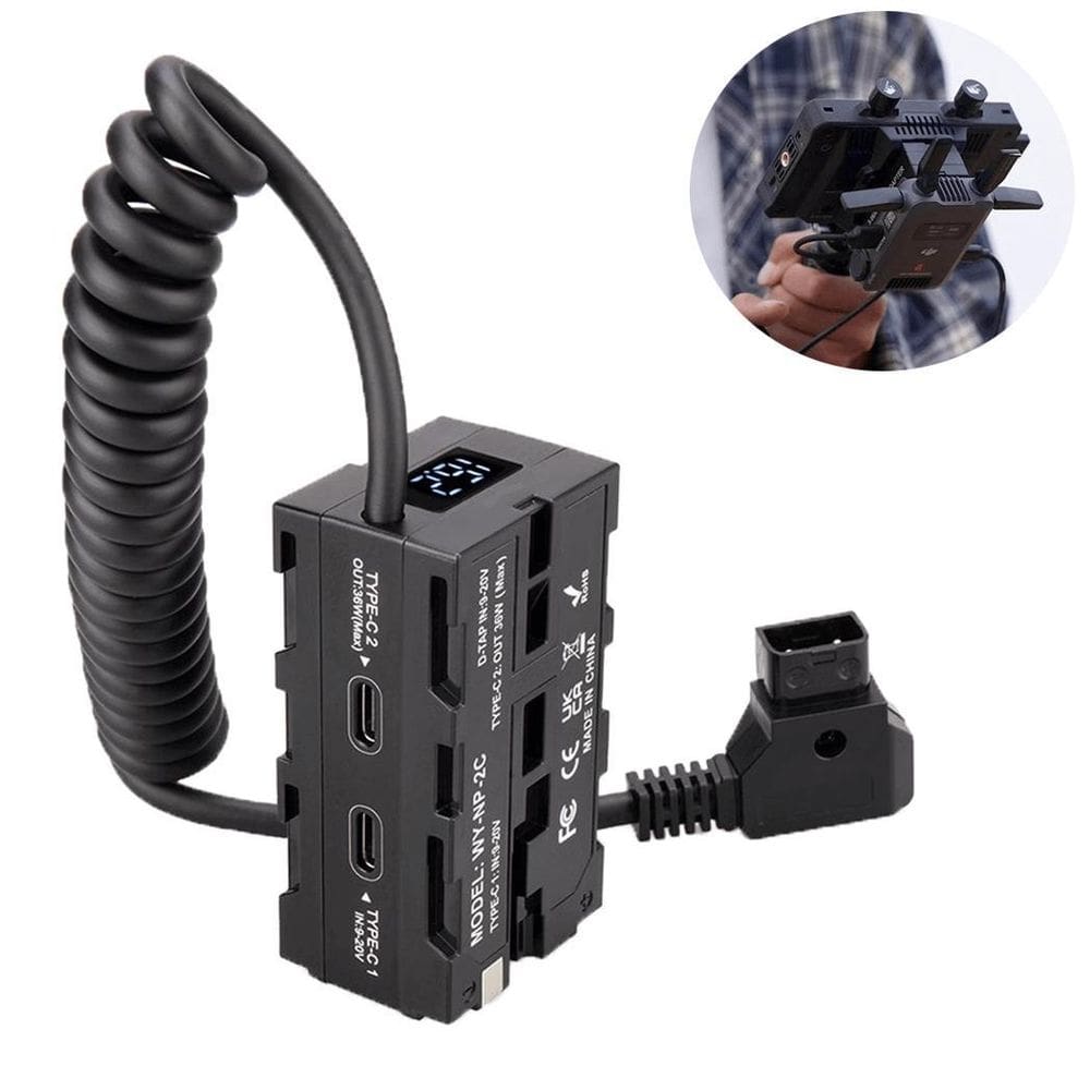 Cabo Espiral Dc Dummy Dupla Face Bateria Np-F550 D-Tap E