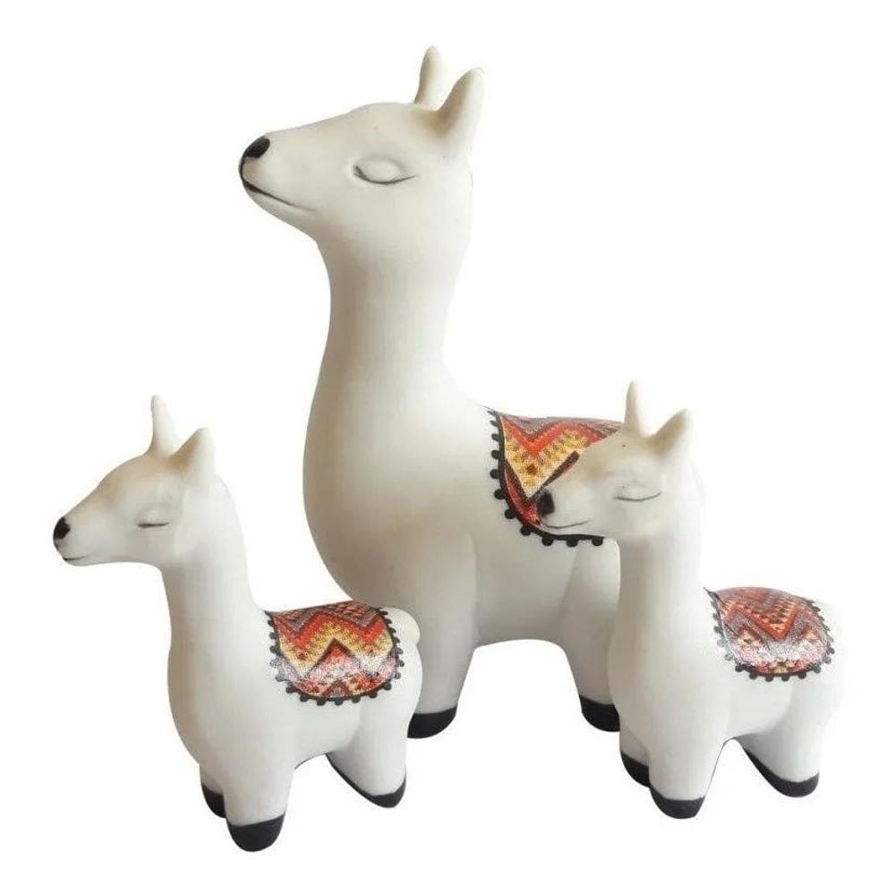 2X Um Trio De Lhama Família Lhama