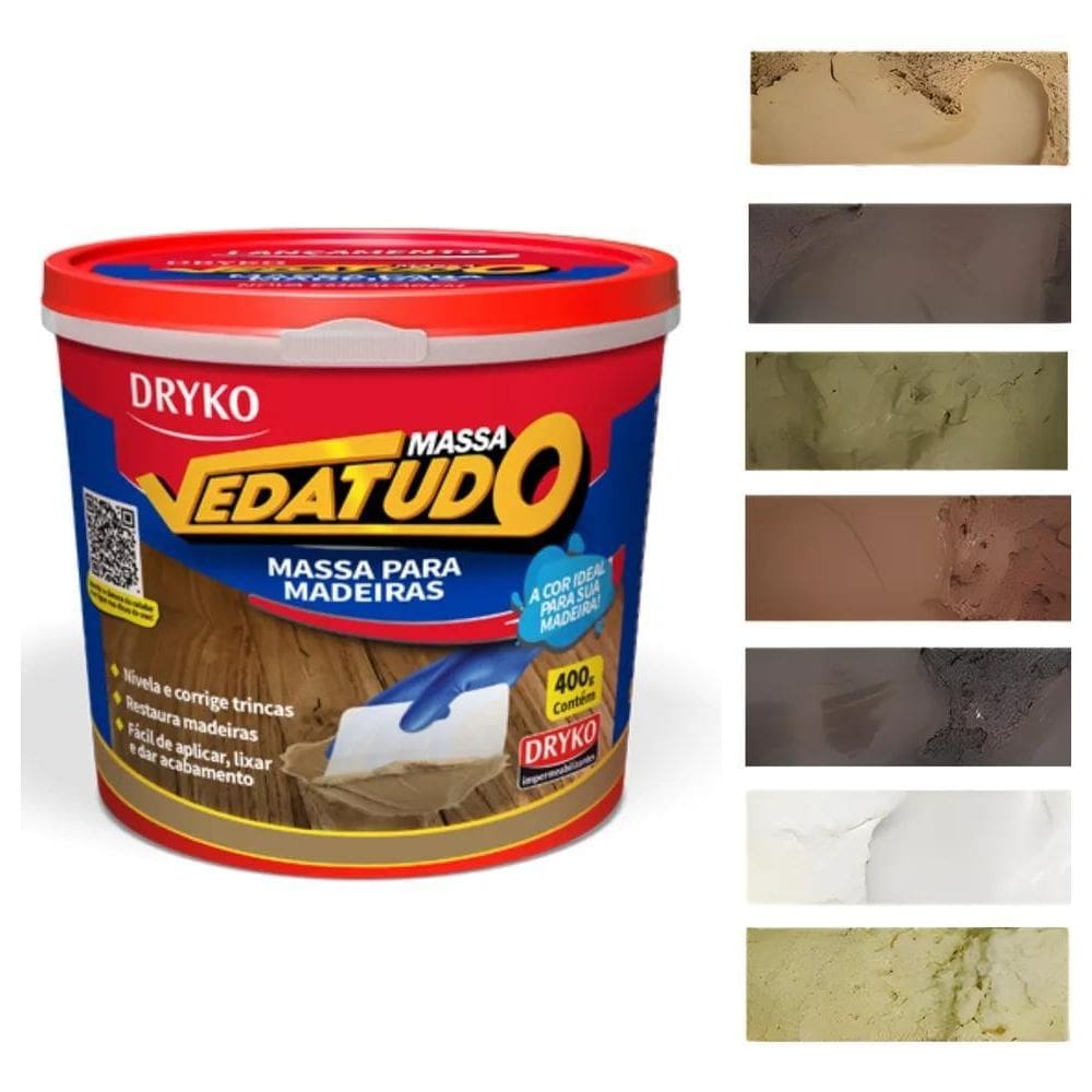 2X Massa Calafetar Para Madeira Correção Reparo F12 Dryko 40