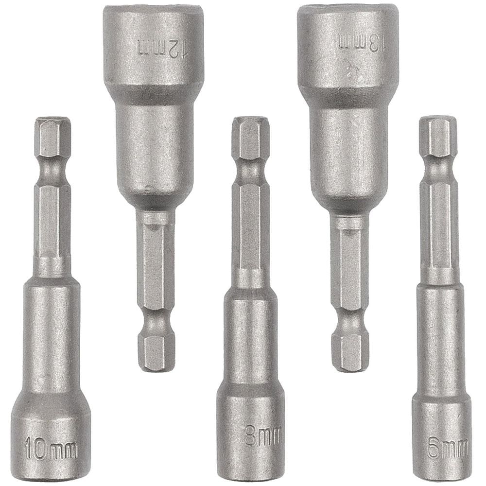 Kit 5 Soquetes Canhão Magnético 6 A 13Mm 1/4 Parafusadeira