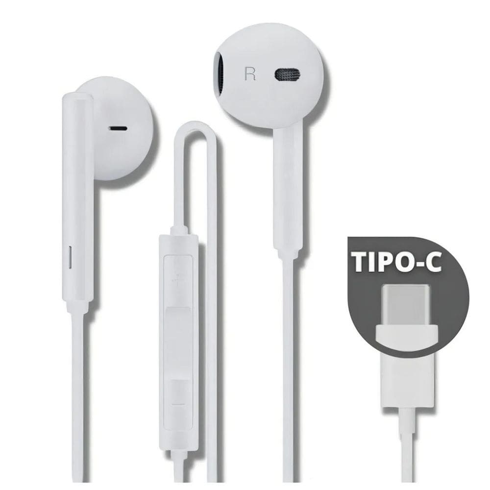 Fone Tipo-C Chamadas Estáveis E Som Hd Com Microfone