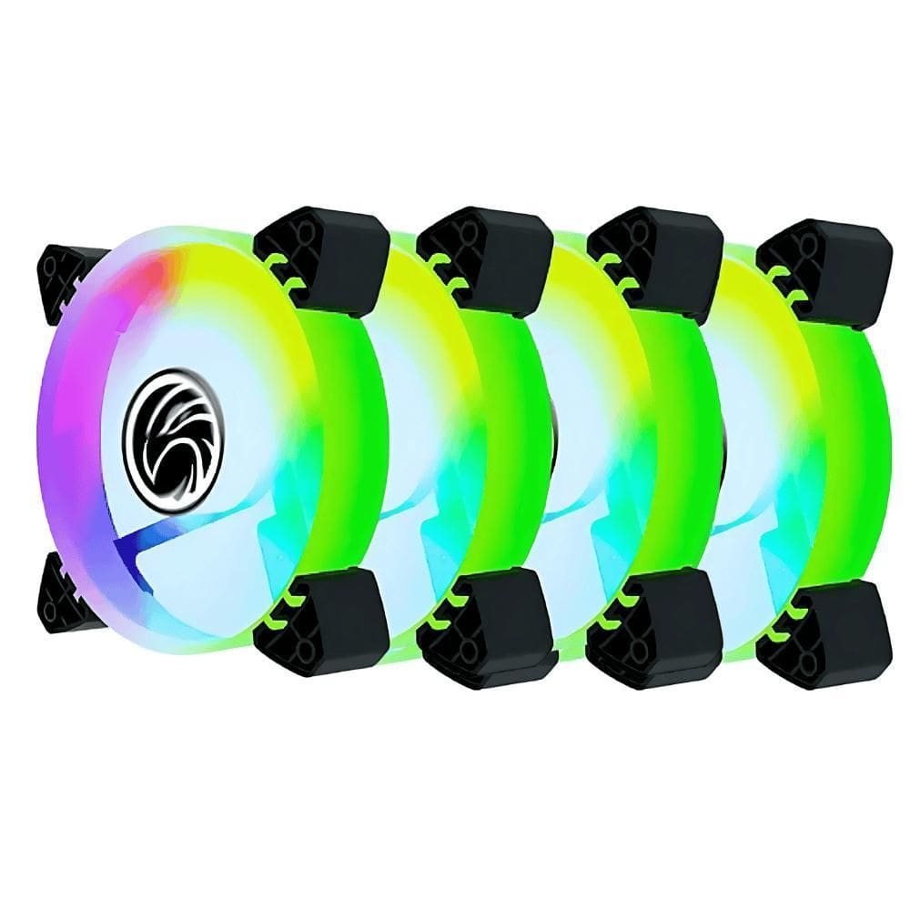 Kit 4 Coolers 120Mm Argb Slim Com Controladora Brazilpc